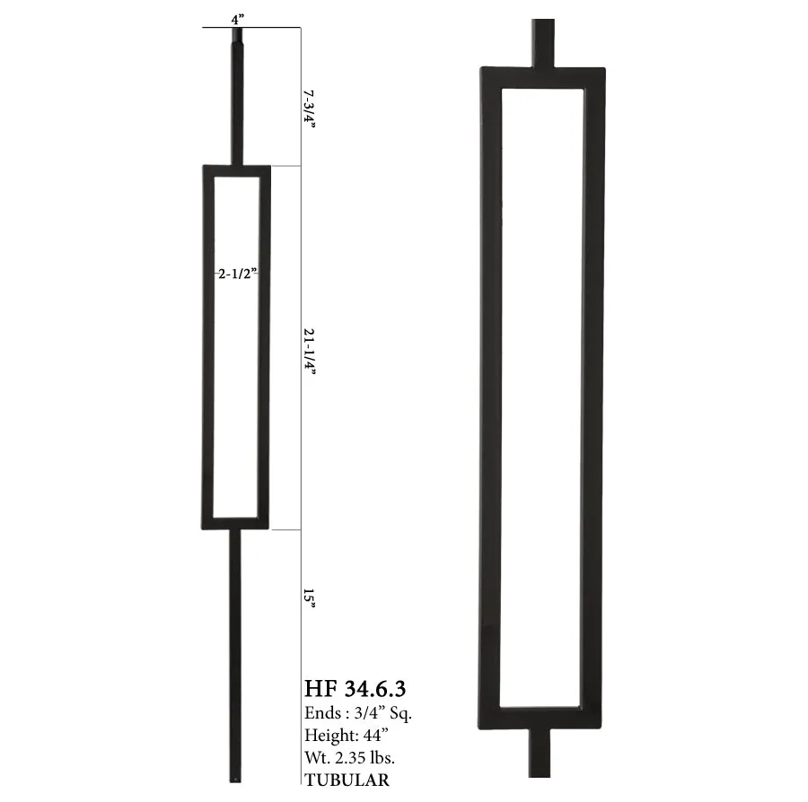 34.6.3 Mega Series Square Rectangle Hollow Iron Baluster