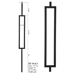 34.6.3 Mega Series Square Rectangle Hollow Iron Baluster