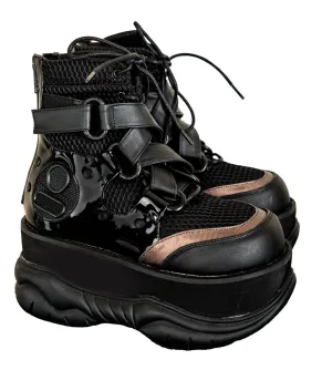 3" PF Lace-Up Ankle Boot w/ Hook N' Loop Straps, Back Zip