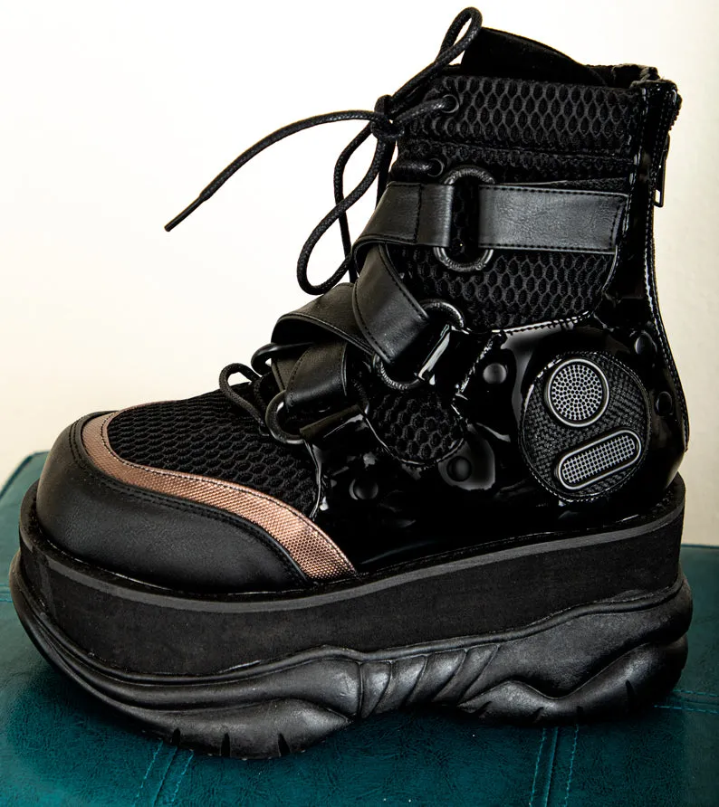 3" PF Lace-Up Ankle Boot w/ Hook N' Loop Straps, Back Zip