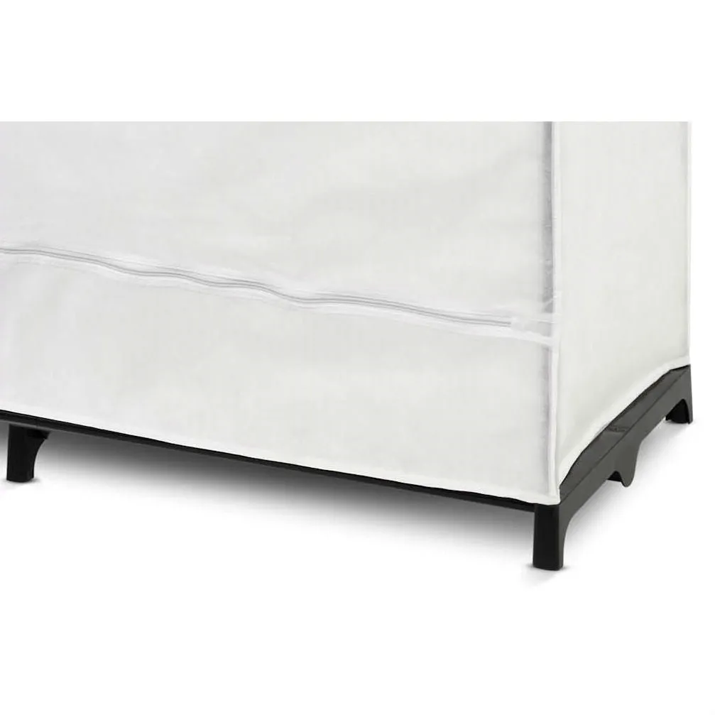 46-inch White Portable Closet Clothes Organizer Wardrobe