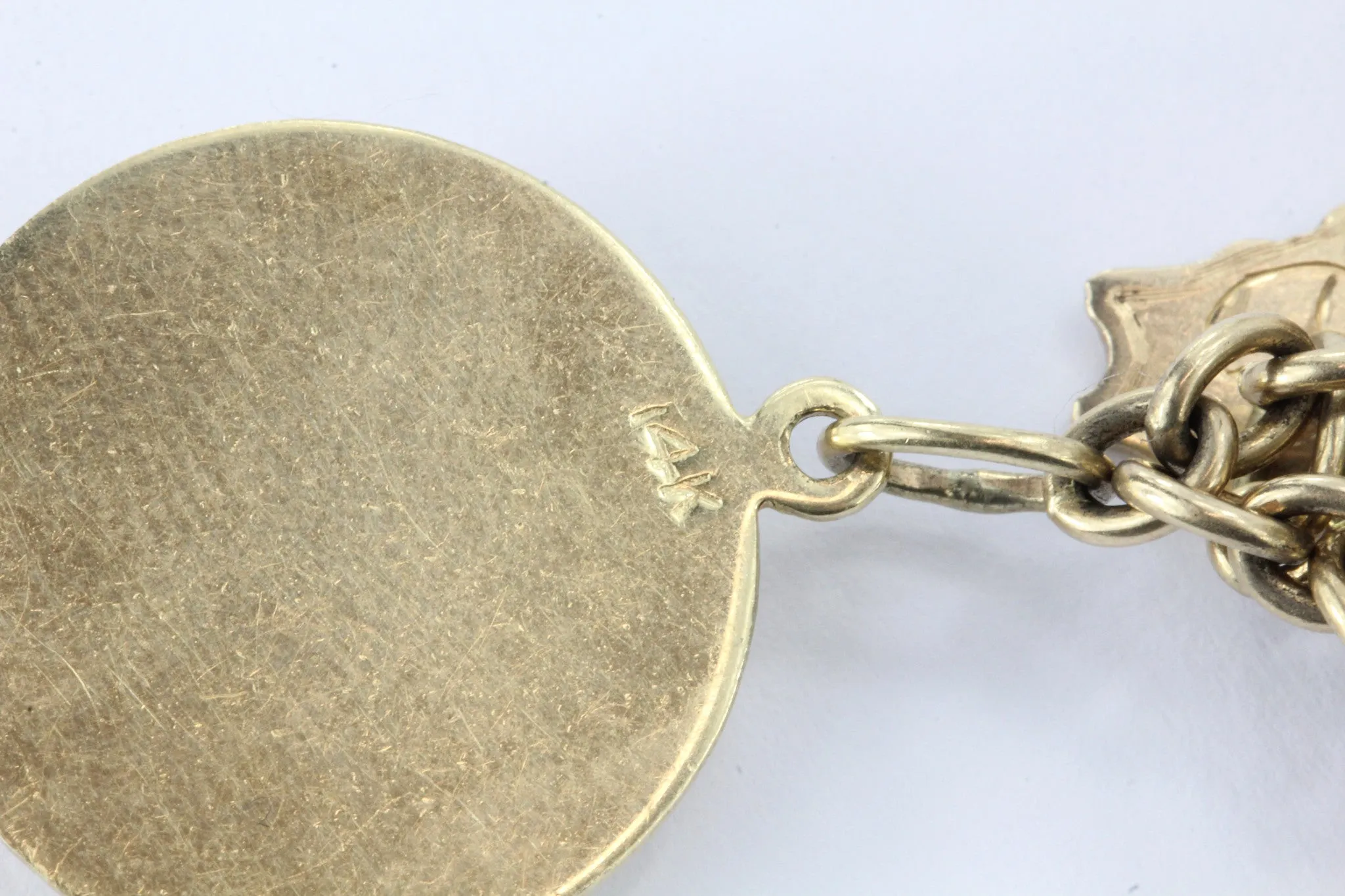 Antique 1940's 14k Gold Loaded 26 Charm Bracelet w Cartier & Tiffany Co Charm