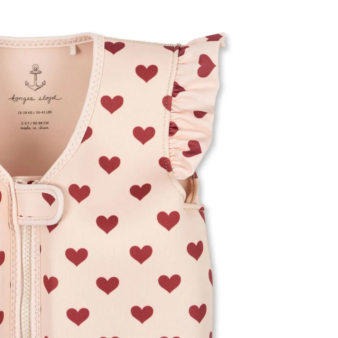 Avery Heart Print Neoprene Swim Float Vest