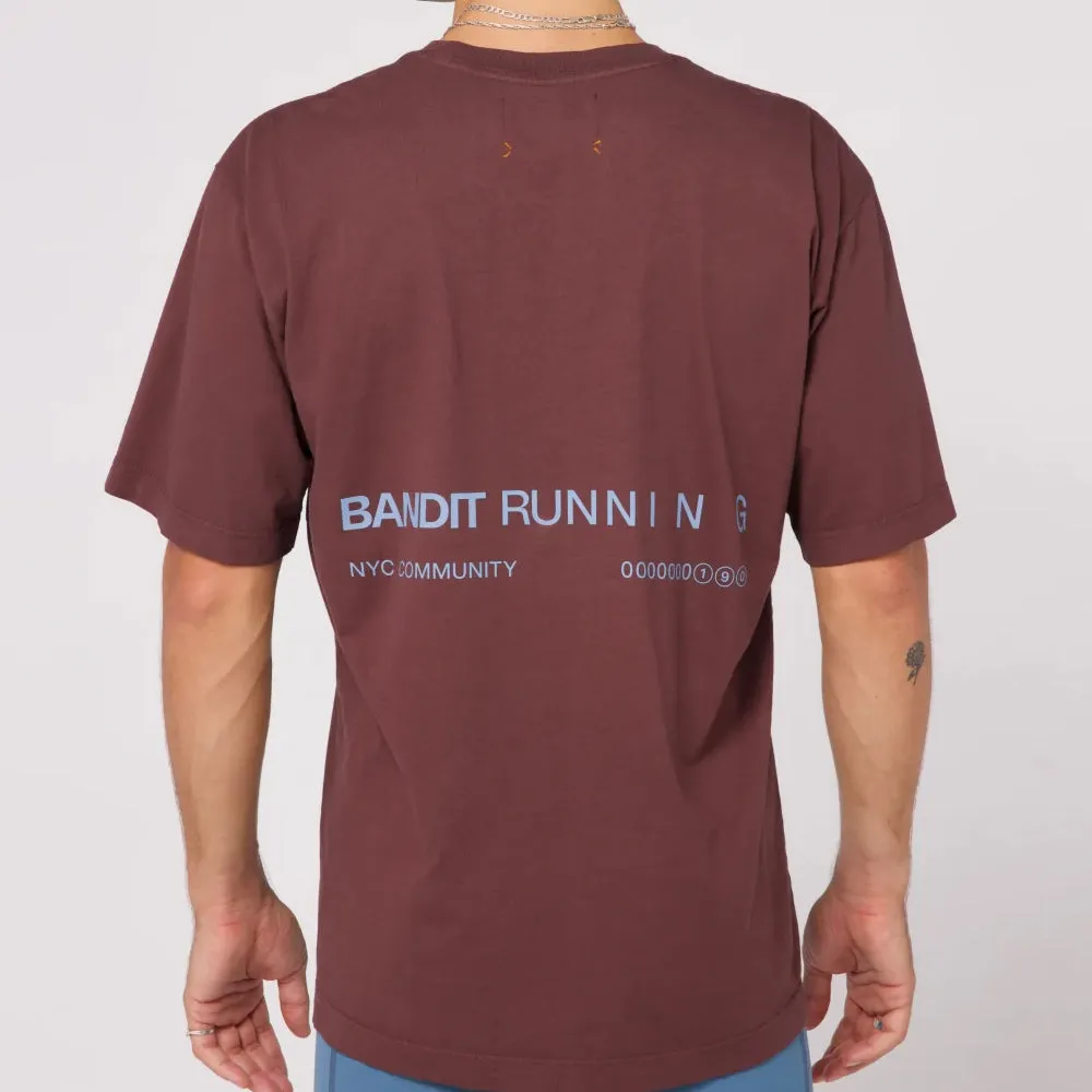 Bandit Running The Community Tee - Chocolate/Smokey Blue