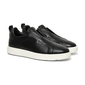 Black Leather Elowen Slip On Sneakers - Sneakers Shoes