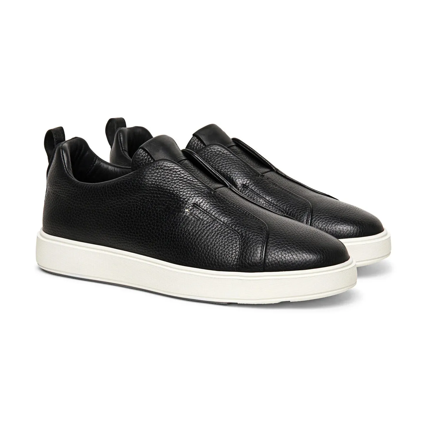 Black Leather Elowen Slip On Sneakers - Sneakers Shoes