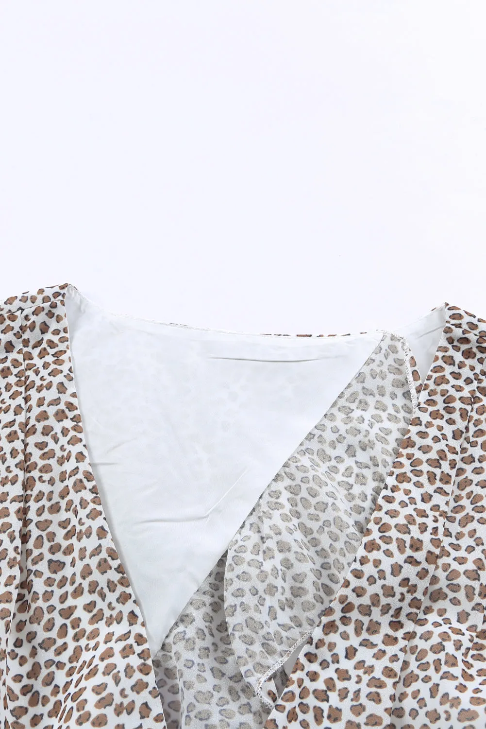 Black Leopard Print Ruffles Half Sleeve Dress