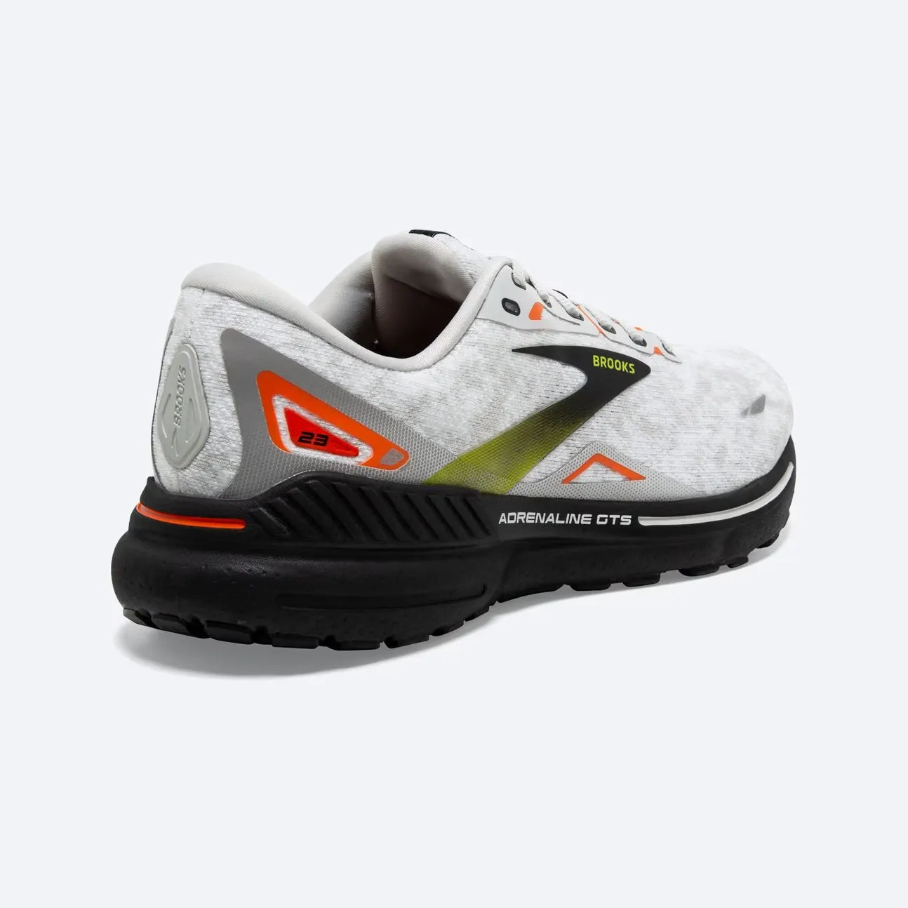Brooks Men's Adrenaline GTS 23 - Oyster/Black/Red Orange