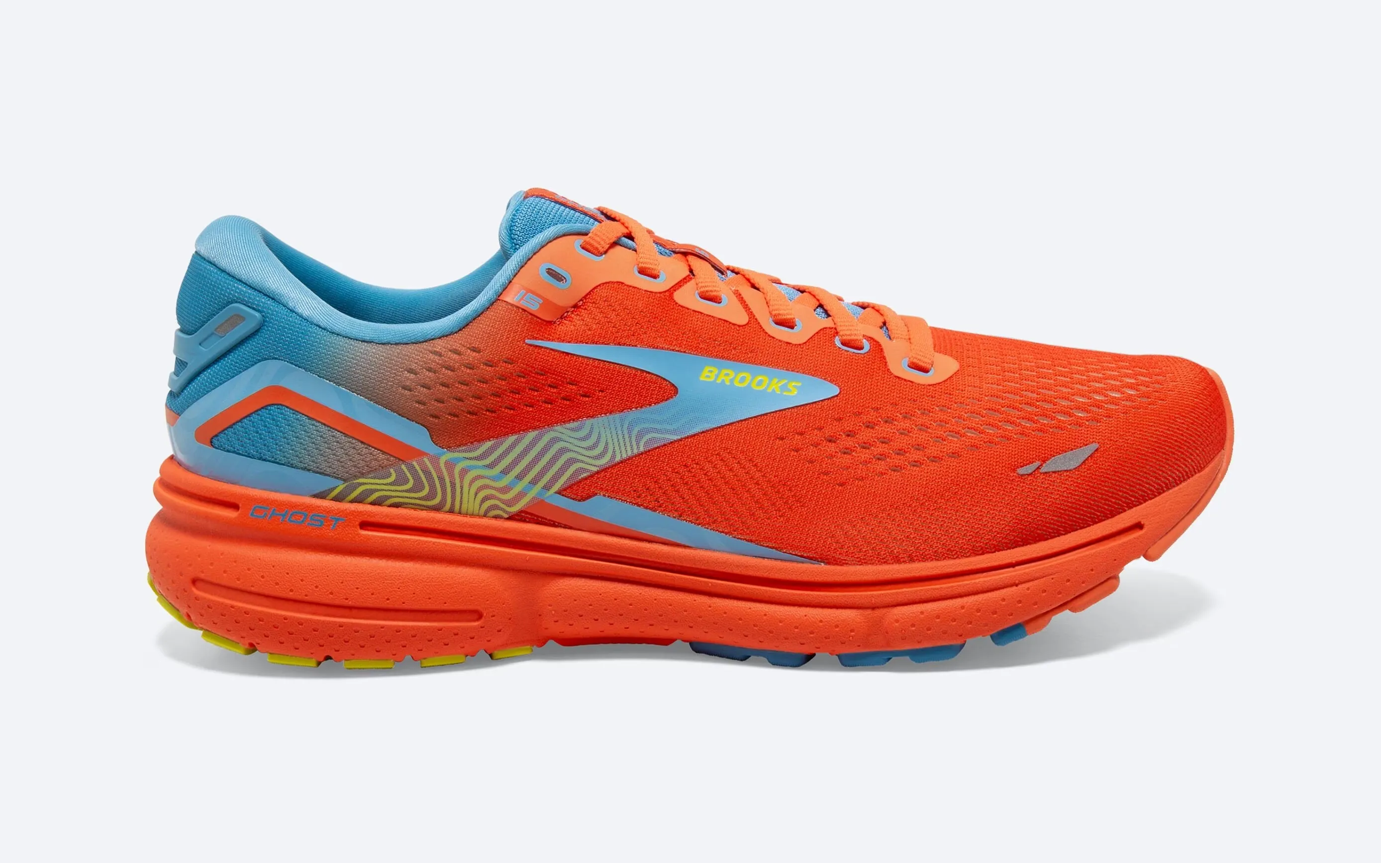 Brooks Men's Ghost 15 - Orange/Blue/Yellow