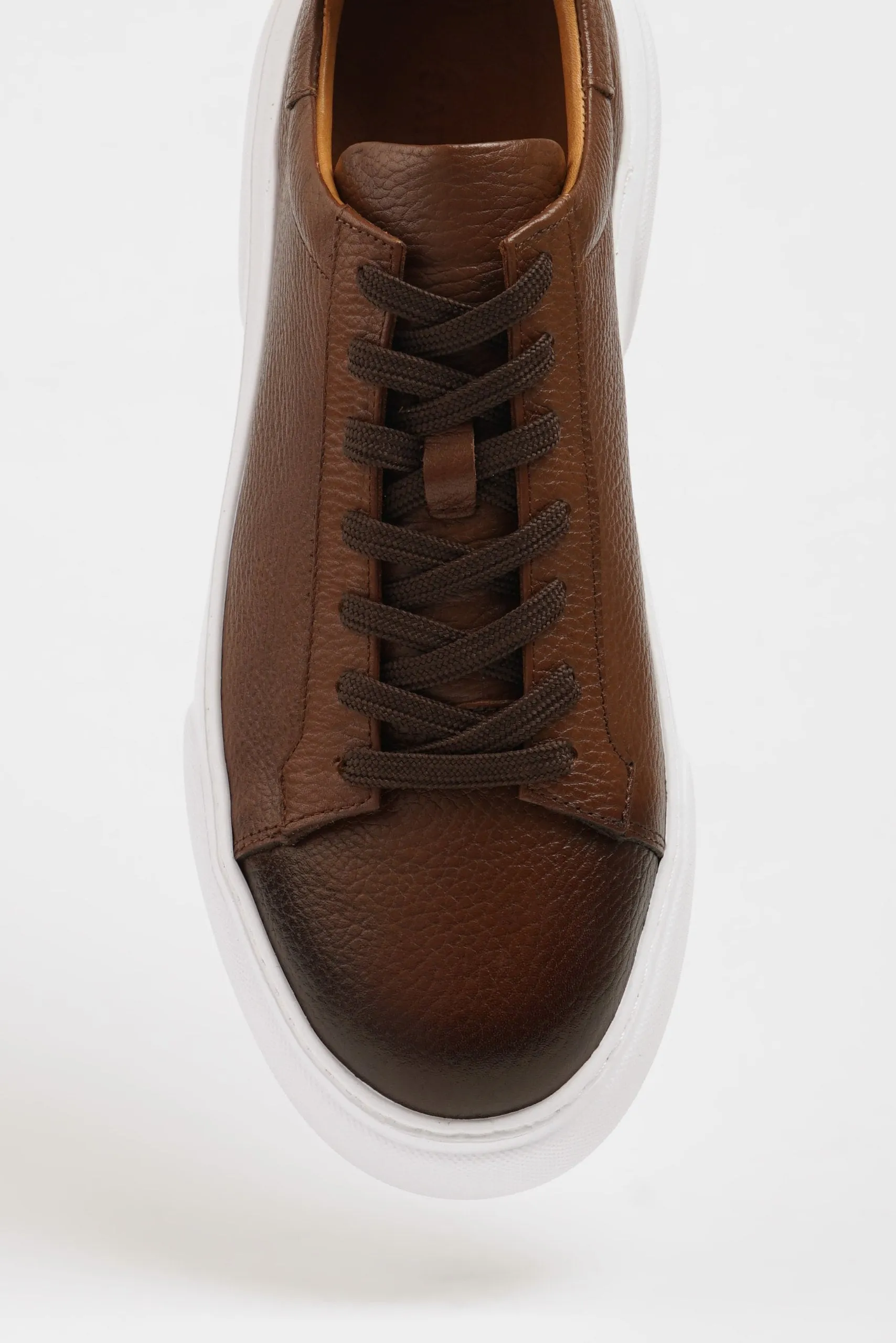 Brown Milled Leather Sneakers SD-037