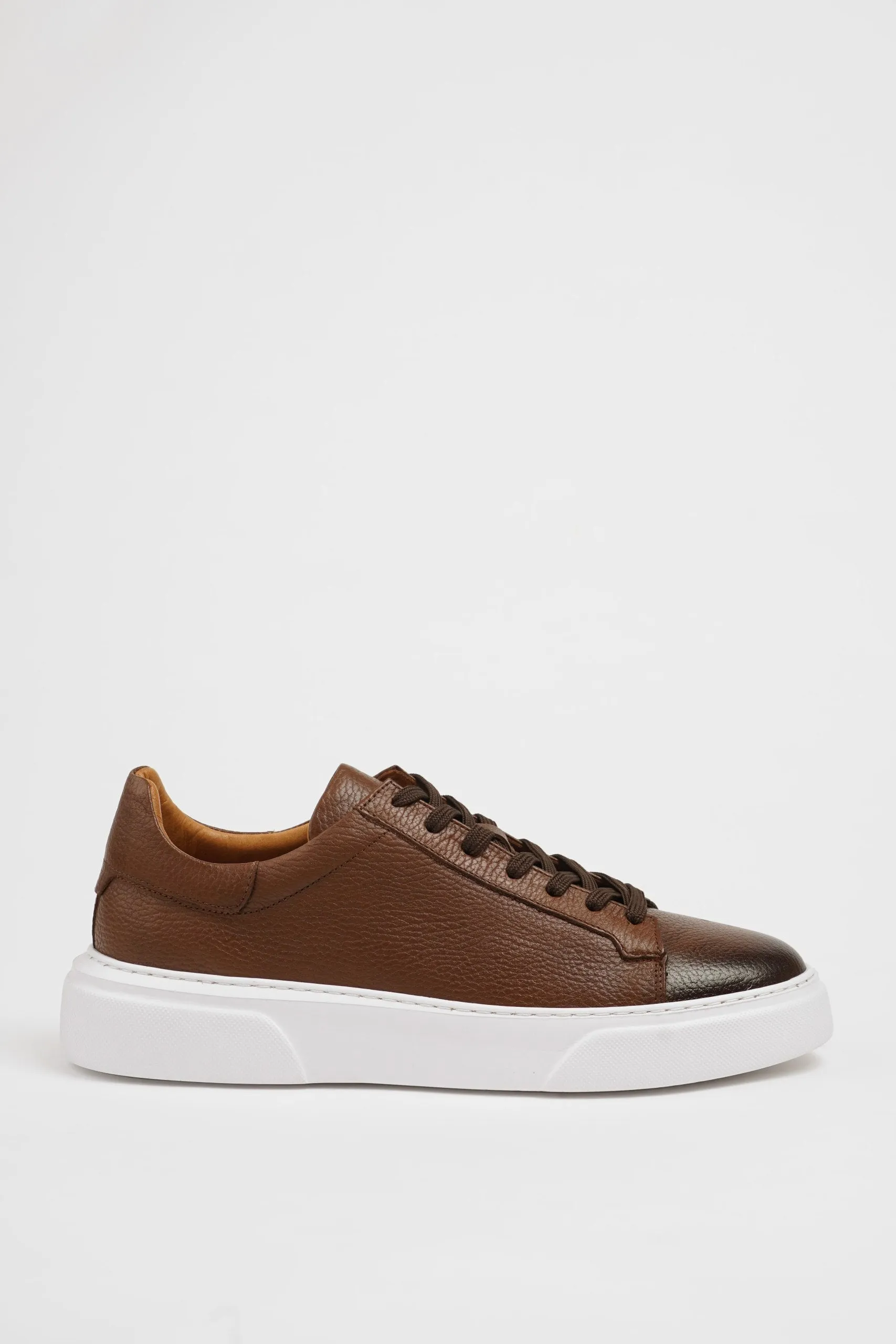 Brown Milled Leather Sneakers SD-037