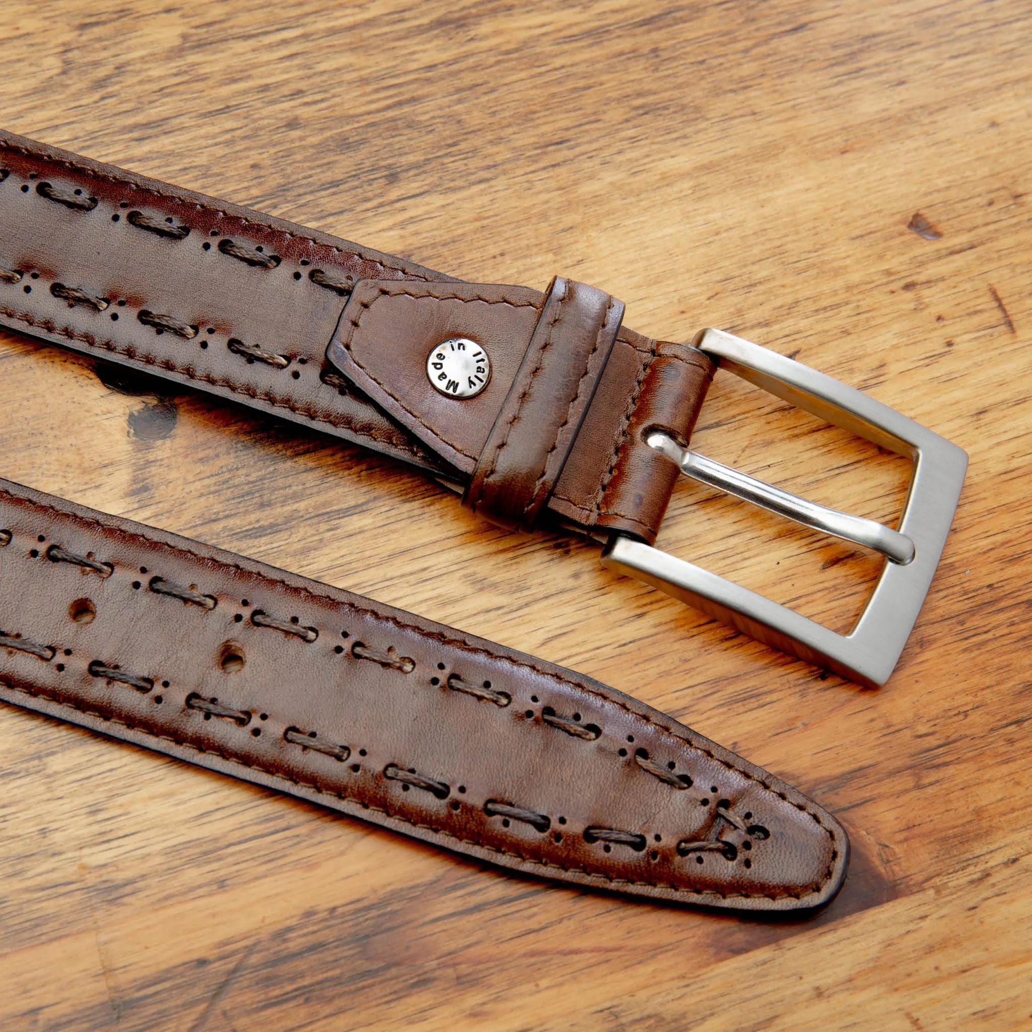 C1482 Calzoleria Toscana Stitched Dress Belt