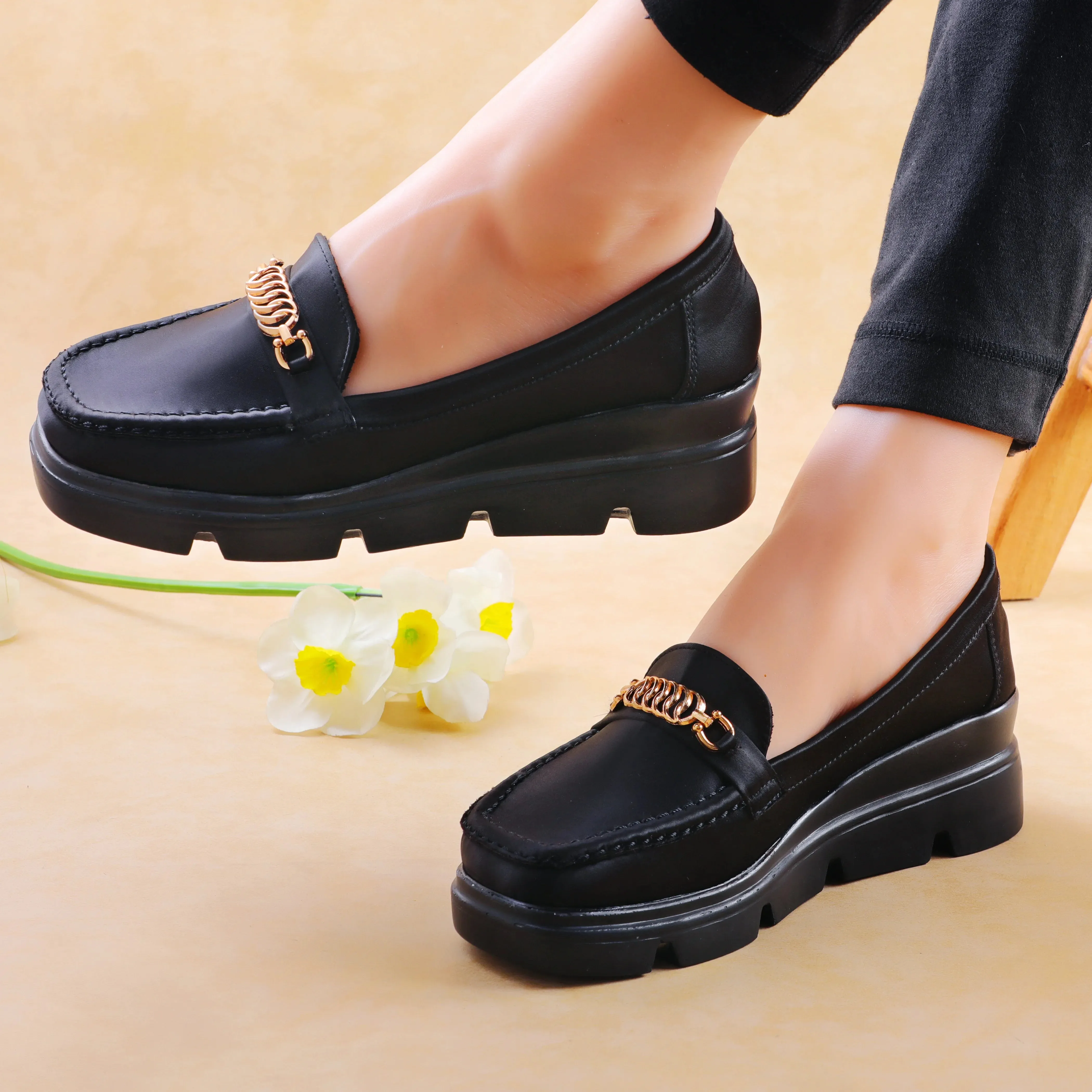 Camia Black women Wedge Shoes