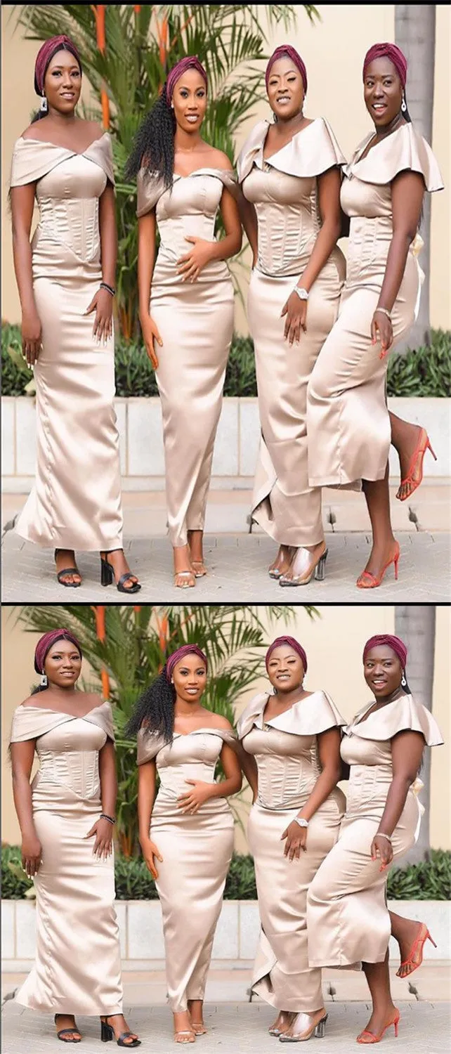Charming Off Shoulder Back Slit Floor Length Bridesmaid Dresses, SFWG00430