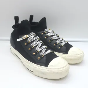 Christian Dior Walk'n'Dior High Top Sneakers Black Leather-Trim Knit Size 41