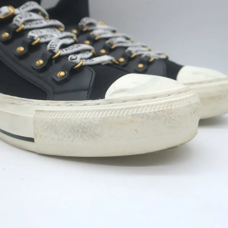 Christian Dior Walk'n'Dior High Top Sneakers Black Leather-Trim Knit Size 41