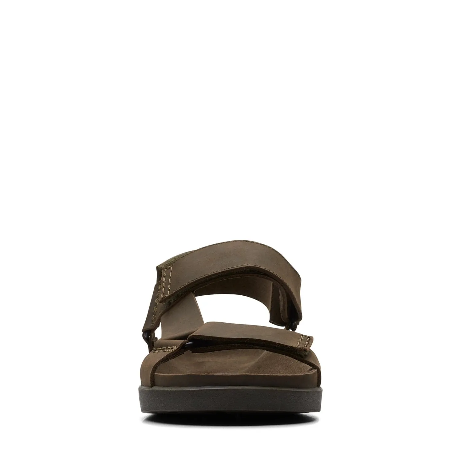 Clarks Sunder Range Sandals - Dark Olive Lea - 261718877 - G Width (Standard Fit)