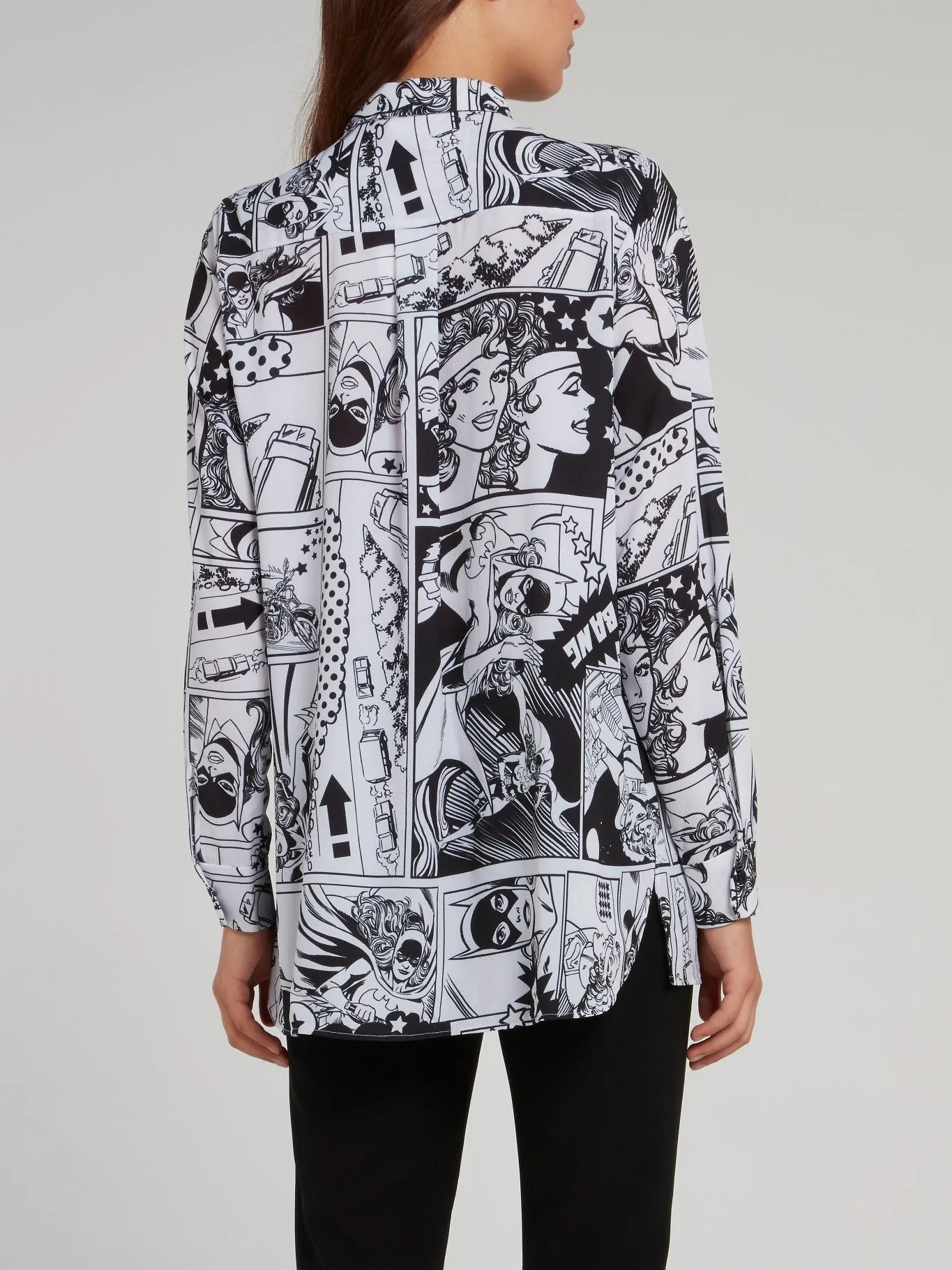 Comic Print Button Up Shirt