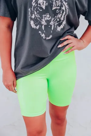 Confidence Biker Shorts - Neon Green