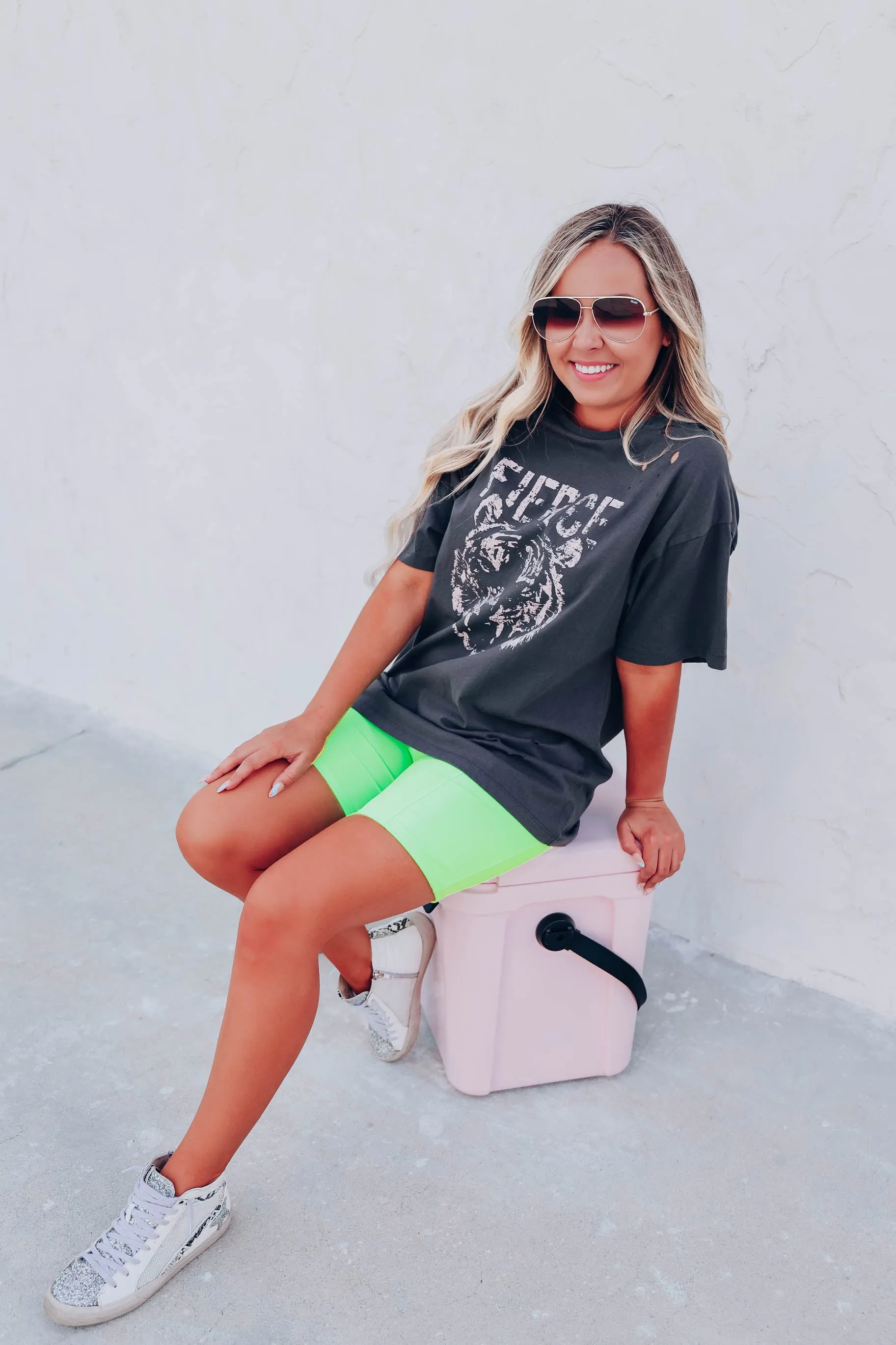 Confidence Biker Shorts - Neon Green