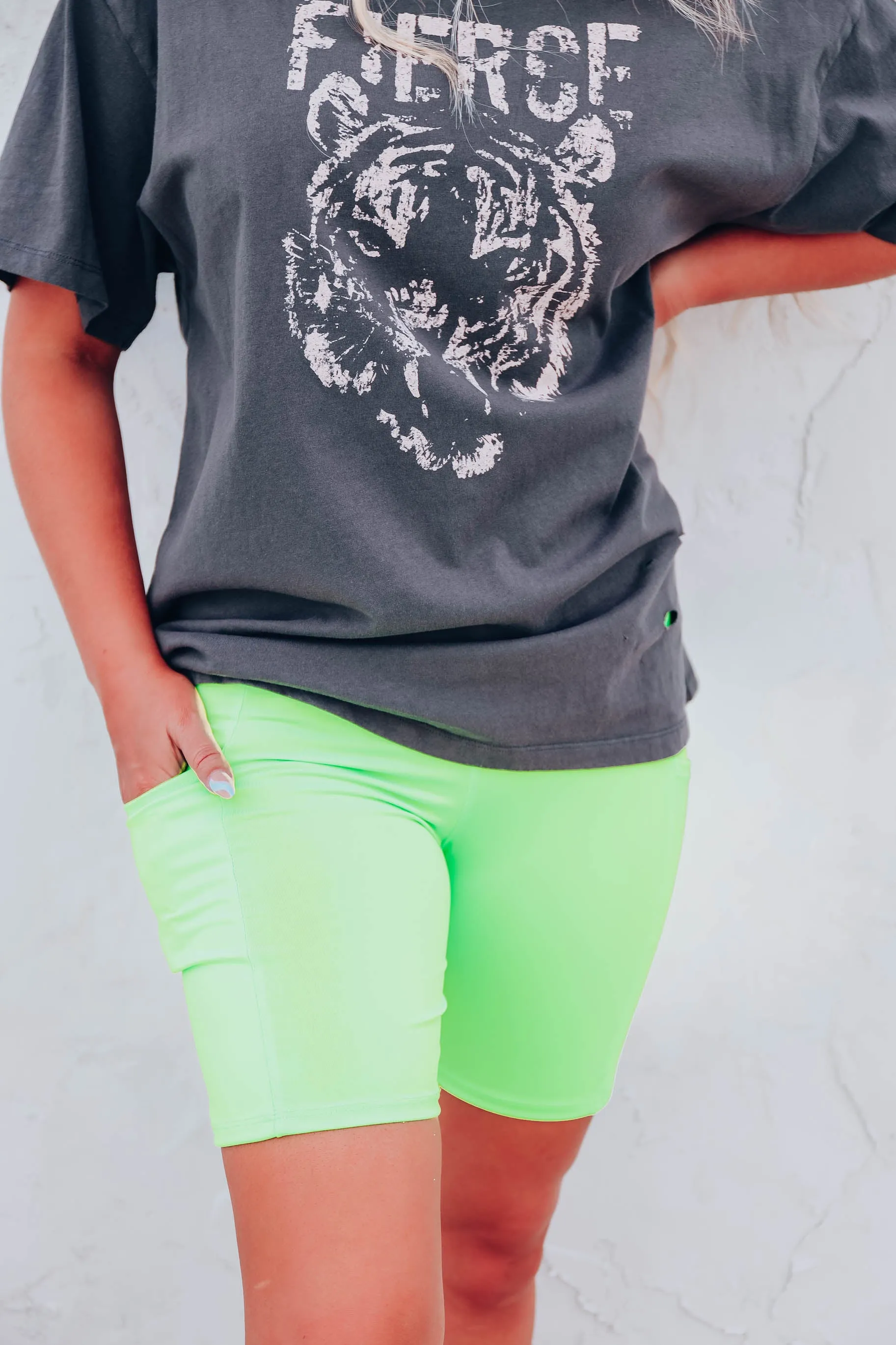 Confidence Biker Shorts - Neon Green