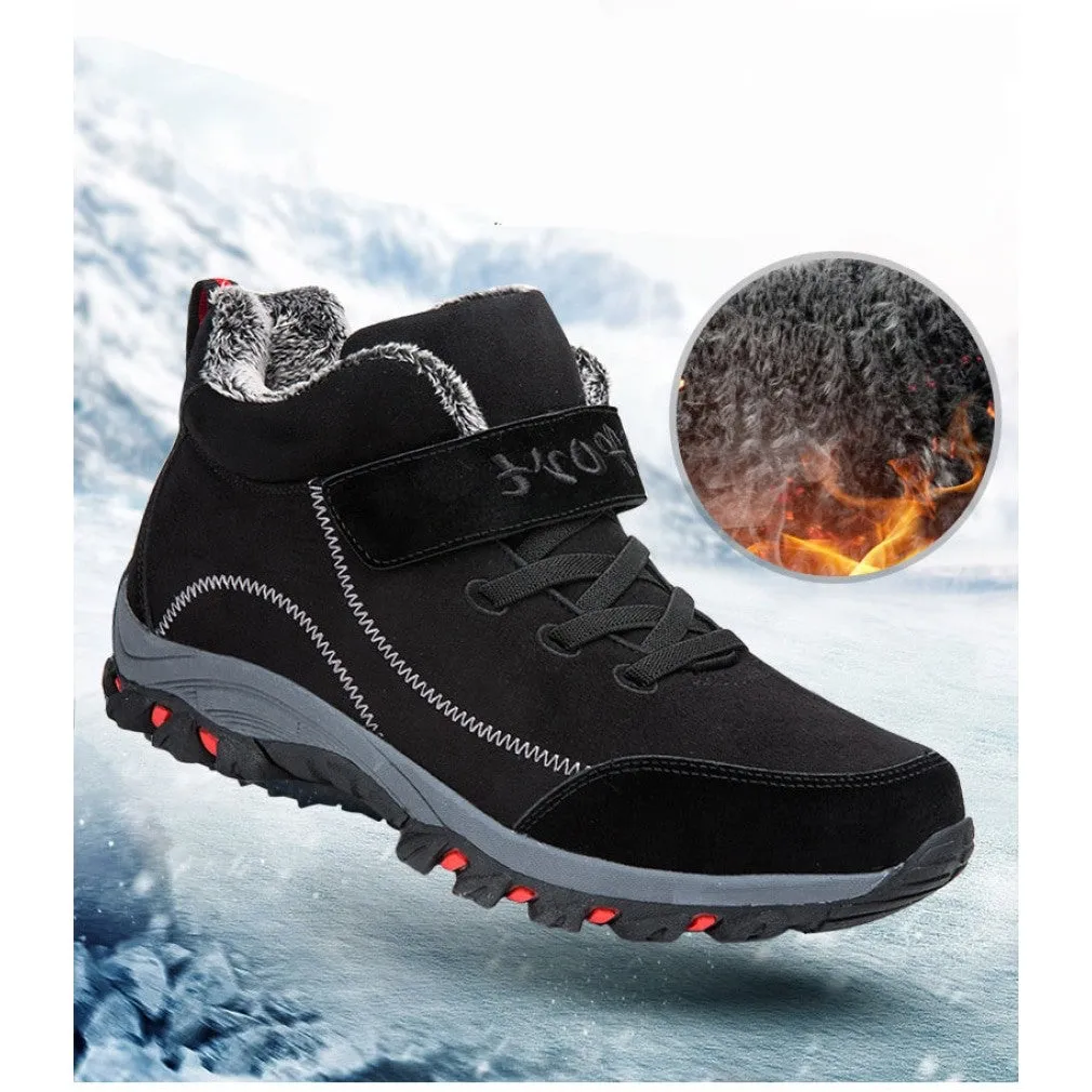 ContiNent 33 Waterproof Winter Men Boots Suede Warm Snow Women Boots Men Work Casual Shoes High Top High-top Non-slip Ankle Boots