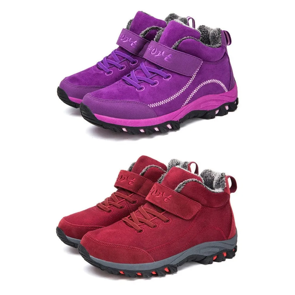 ContiNent 33 Waterproof Winter Men Boots Suede Warm Snow Women Boots Men Work Casual Shoes High Top High-top Non-slip Ankle Boots