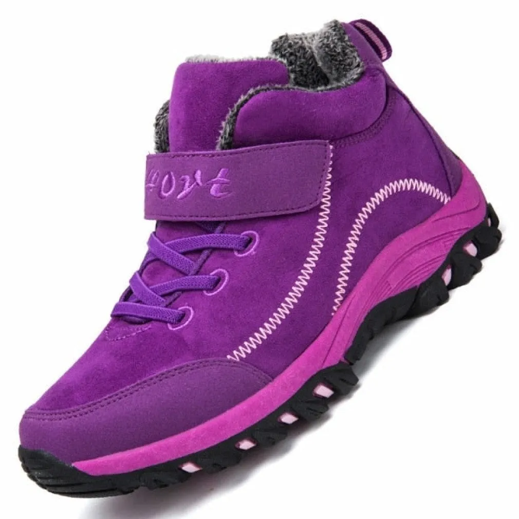 ContiNent 33 Waterproof Winter Men Boots Suede Warm Snow Women Boots Men Work Casual Shoes High Top High-top Non-slip Ankle Boots