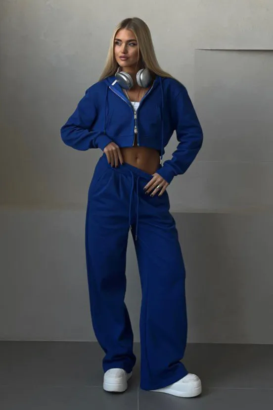 Cropped Hoodie & Wide-Leg Sweatpants Set | Casual & Trendy | Ultimate Comfort