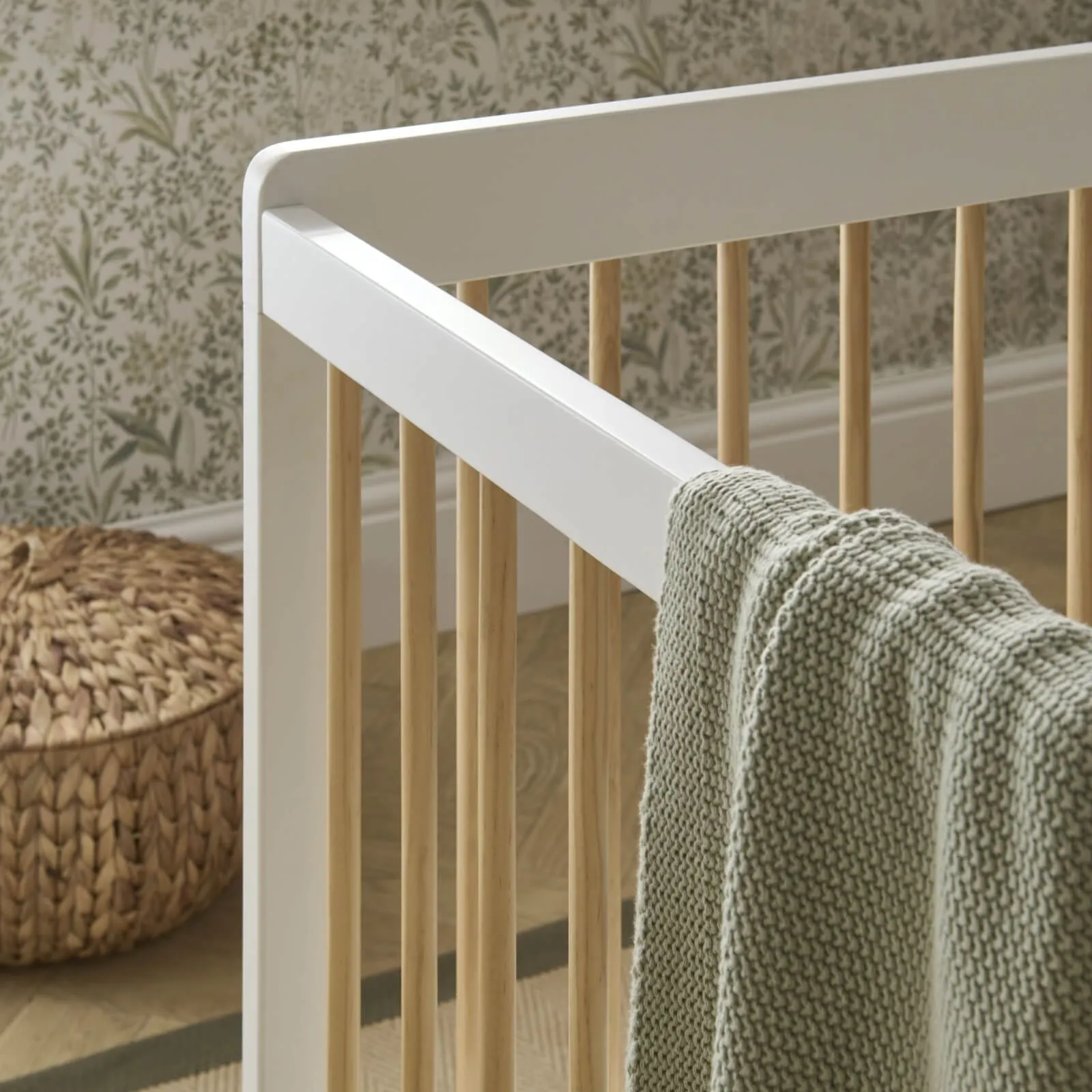 CuddleCo Nola 3 Piece Room Set in White & Natural