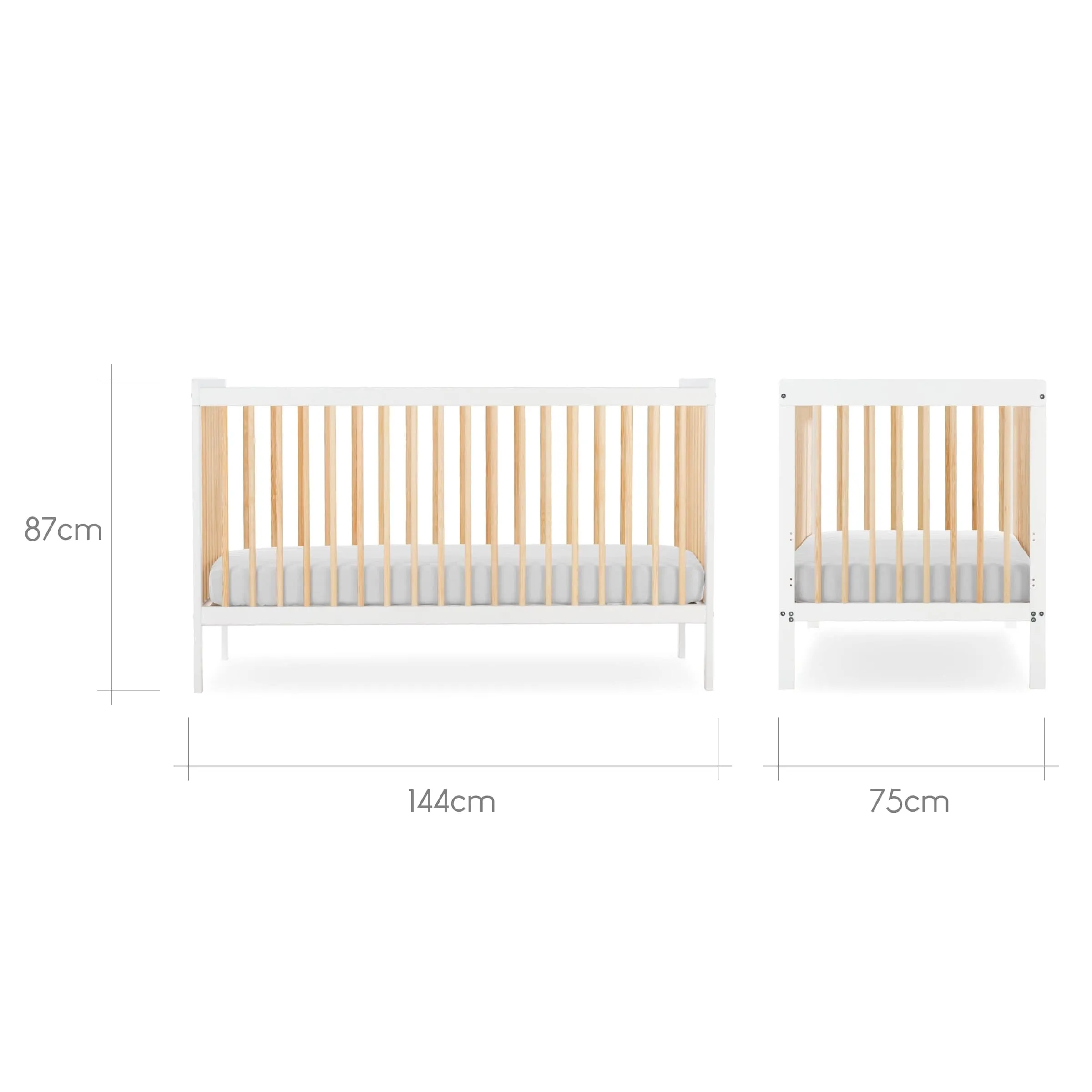 CuddleCo Nola 3 Piece Room Set in White & Natural