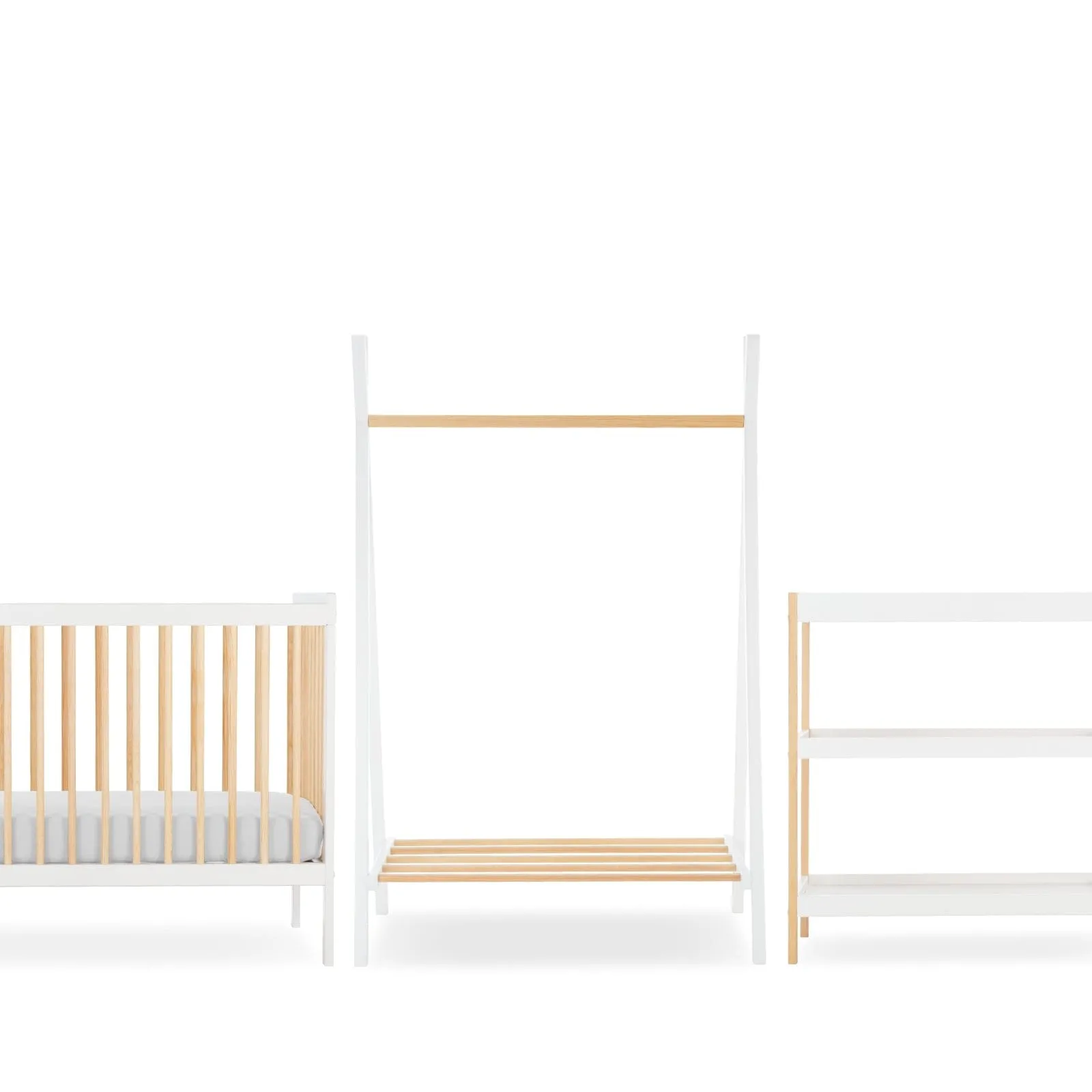 CuddleCo Nola 3 Piece Room Set in White & Natural