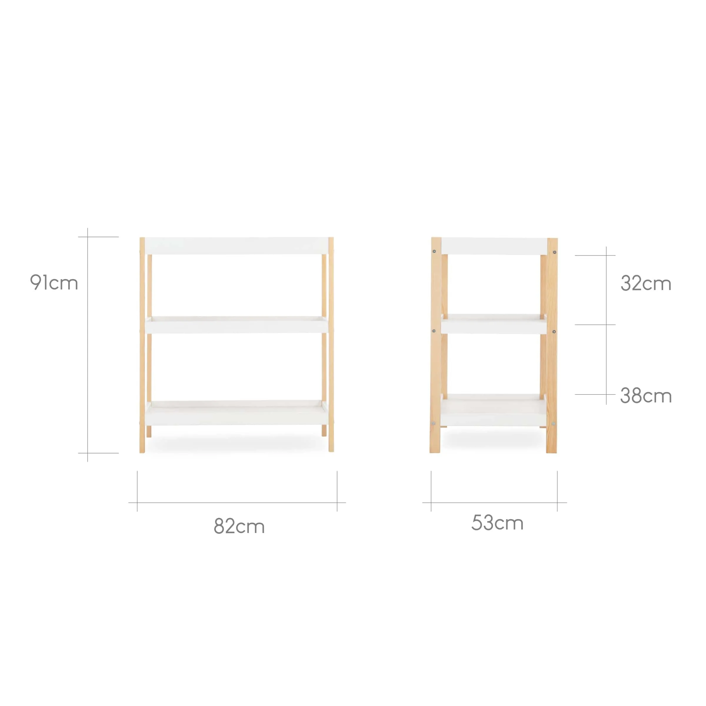 CuddleCo Nola 3 Piece Room Set in White & Natural