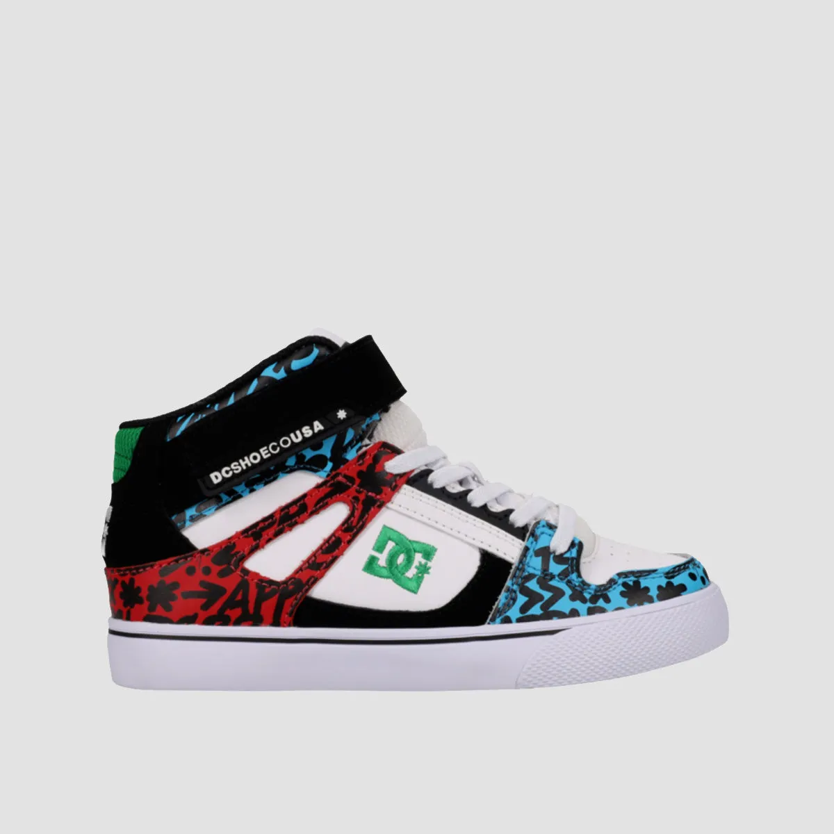 DC Pure HT EV High Top Shoes - White/Blue/Red - Kids