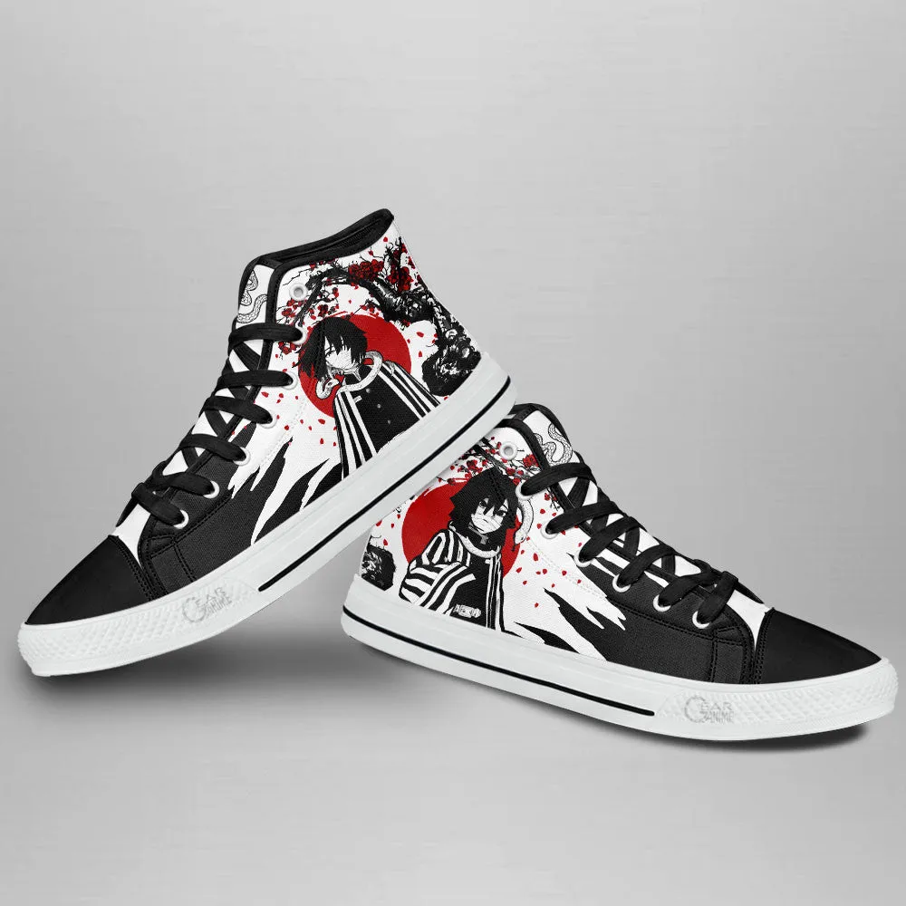 Demon Slayer Shoes Obanai Iguro High Top Shoes