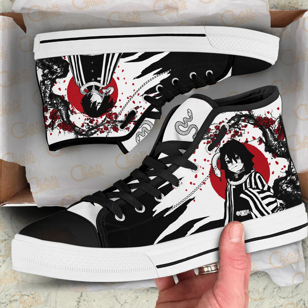 Demon Slayer Shoes Obanai Iguro High Top Shoes