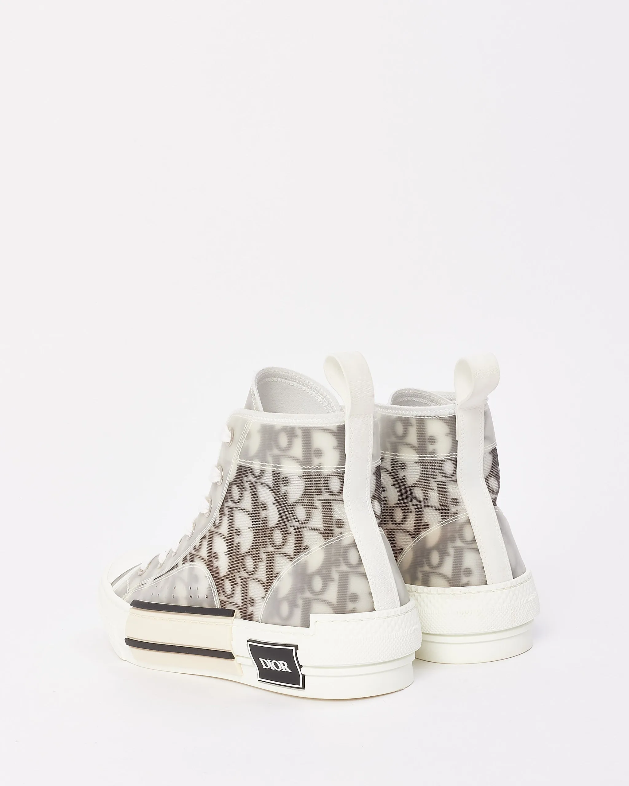 Dior Black & White Oblique Canvas B23 High Top Sneaker - 38.5