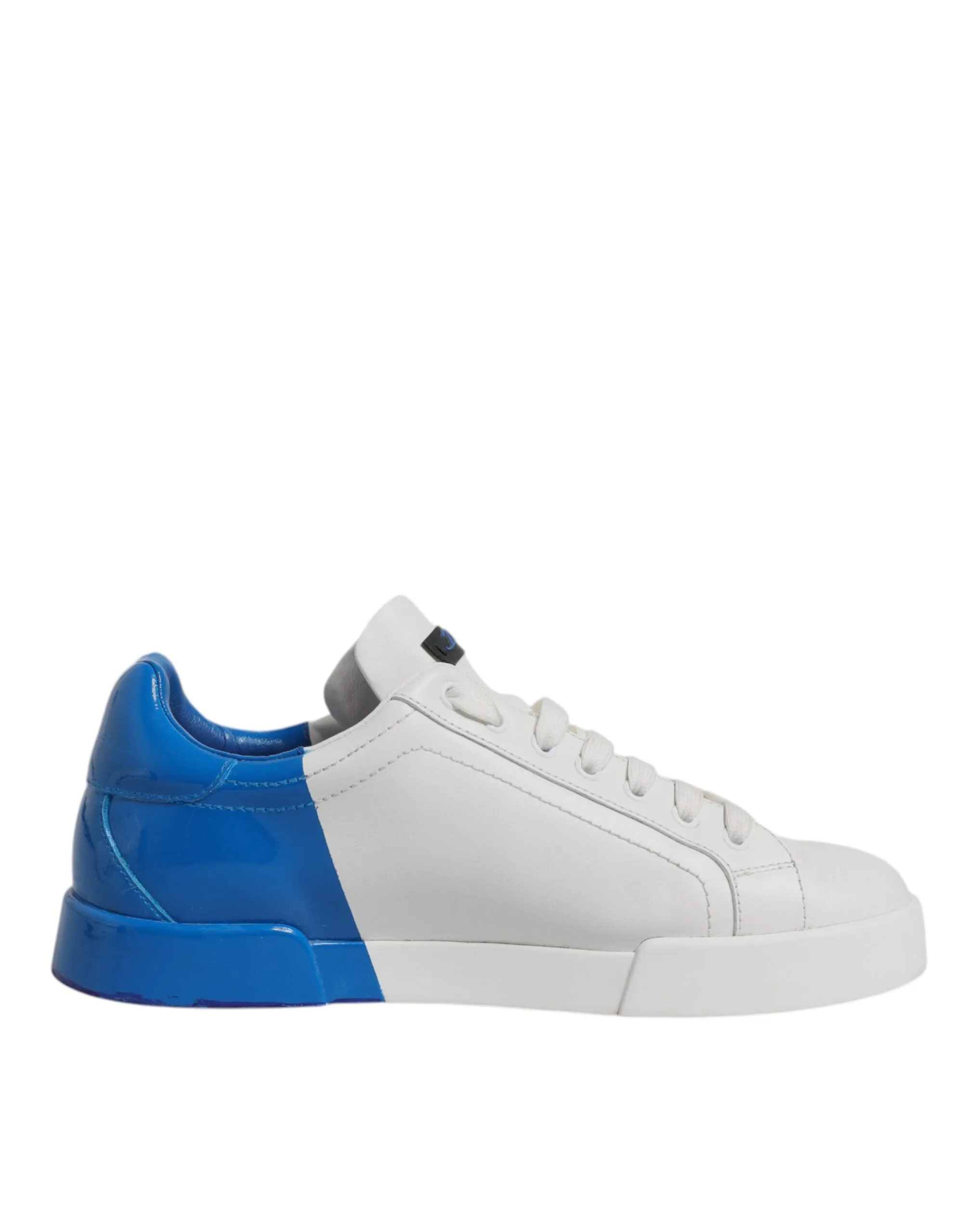 Dolce & Gabbana White Blue Logo Portofino Sneaker Shoes