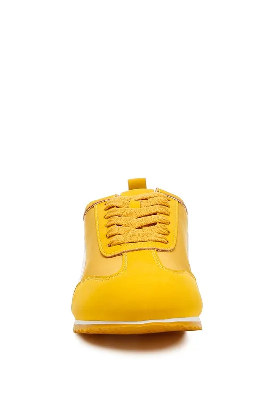 Everyday Faux Leather Lace-Up Sneakers