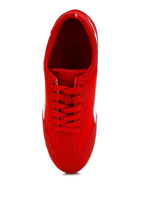 Everyday Faux Leather Lace-Up Sneakers
