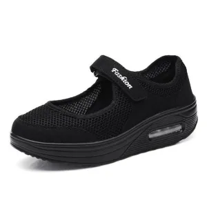 Fashion Women Flat Platform Shoes Woman Breathable Mesh Casual Shoes