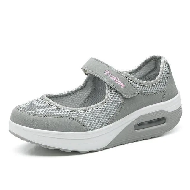 Fashion Women Flat Platform Shoes Woman Breathable Mesh Casual Shoes