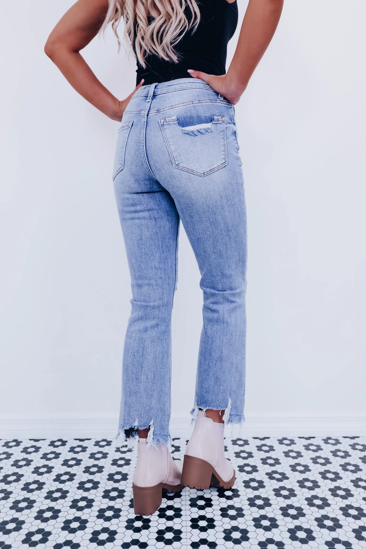 Fenix Frayed Ankle Flare Jeans