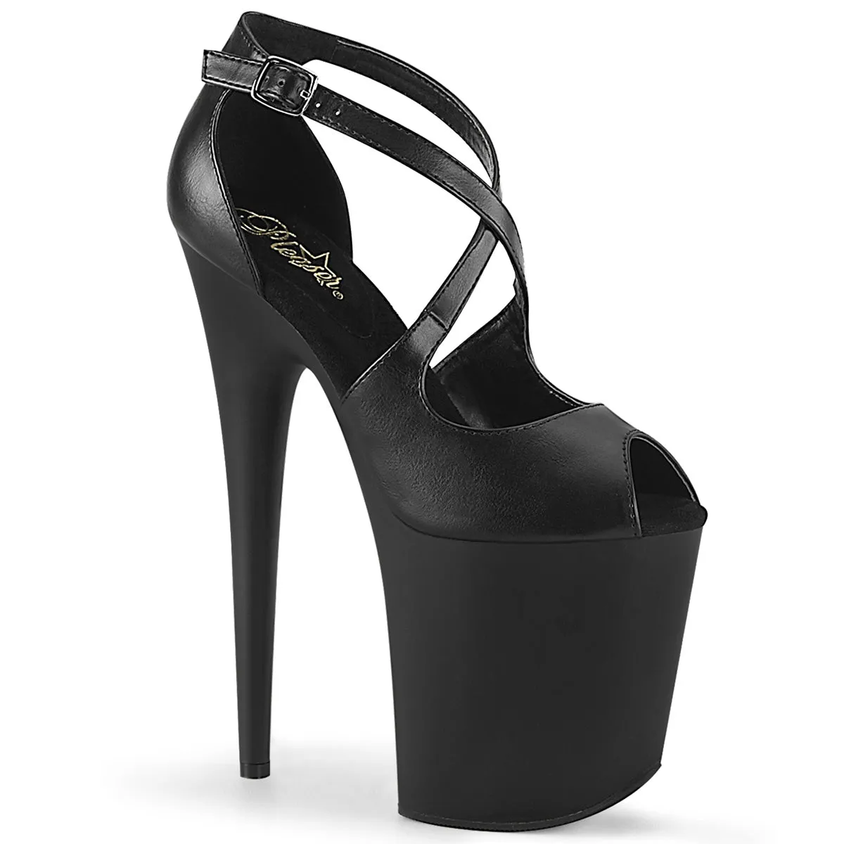 FLAMINGO-821  Black Faux Leather/Black Matte