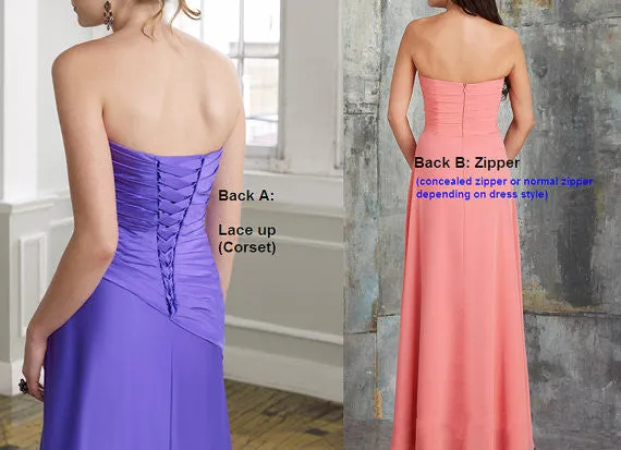 Floor Length Chiffon Bridesmaid Dress Sweetheart Formal Dress Byzantium(BM332L)