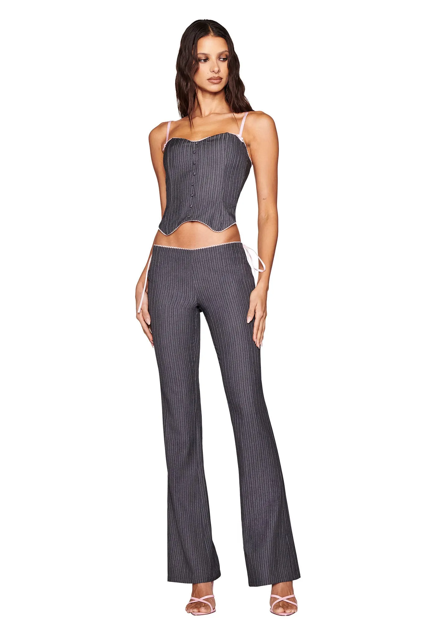 FLORIAN PANT - GREY : GREY PINSTRIPE