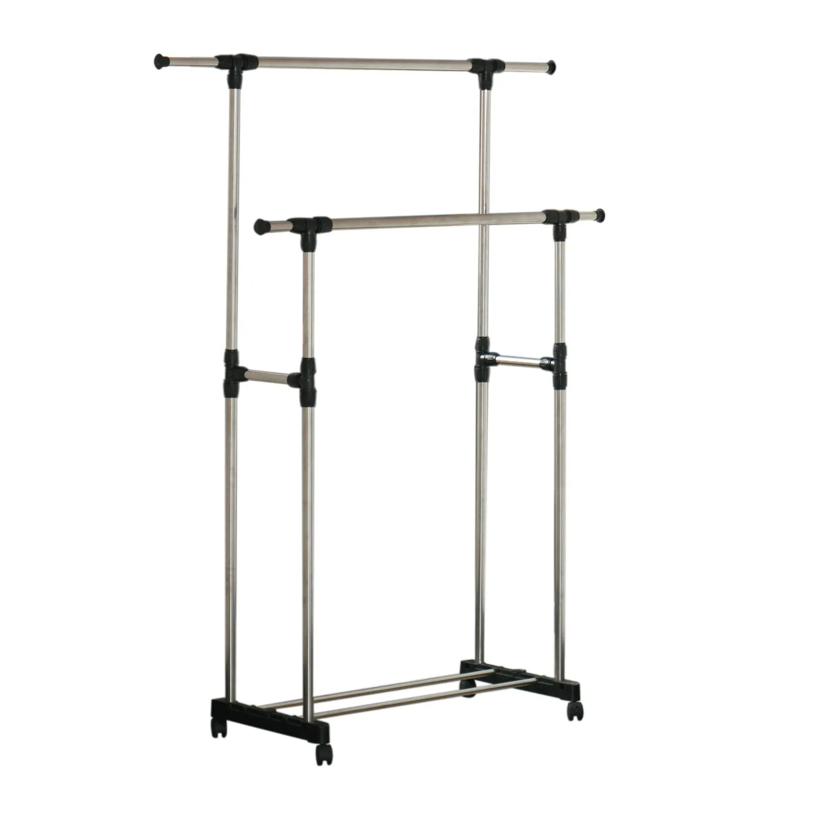 Generic QY-US4-16Jun6-5683689 PORTABLE CLOTHES HEAVY DUTY RAIL ADJUSTABLE DOUBLE DOUBLE HEAVY IL ADJU GARMENT RACK NT RACK HANGER ROLLING LING GARMENT RACK