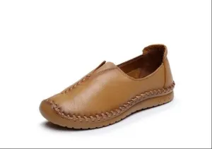 Genuine Leather comfortable non-slip soft bottom handmade sewing casual lazy shoes