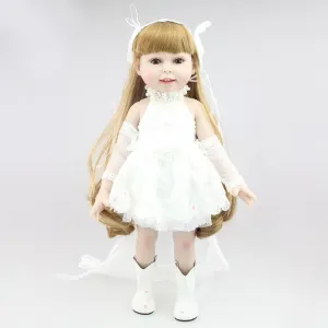 Girl Reborn Dolls 18" Soft Vinyl Handmade Lifelike Silicone Princess Doll  for Children Gifts Toys