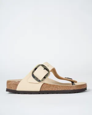 gizeh big buckle sandal - nubuck almond